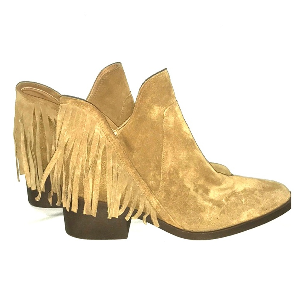 Zara Trafaluc Fringe Suede Booties 39 US 9 8?